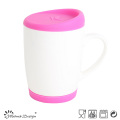 Novo osso China com tampa de silicone Mug